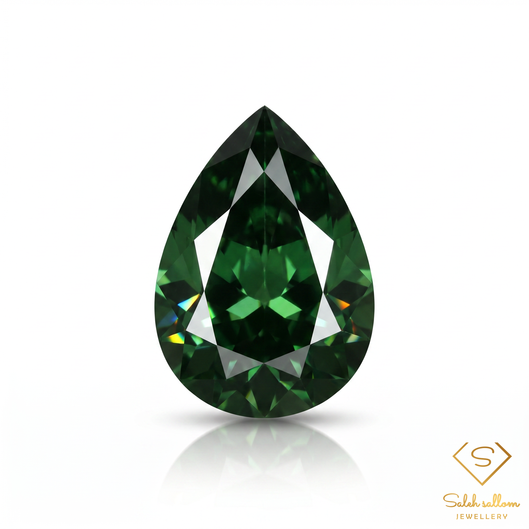 0.52 Ct Natural Green Tourmaline | Pear Cut Tourmaline Gemstone | Deep Emerald Green