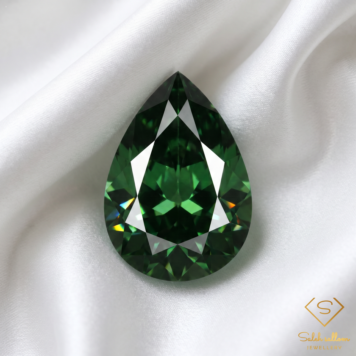 0.52 Ct Natural Green Tourmaline | Pear Cut Tourmaline Gemstone | Deep Emerald Green