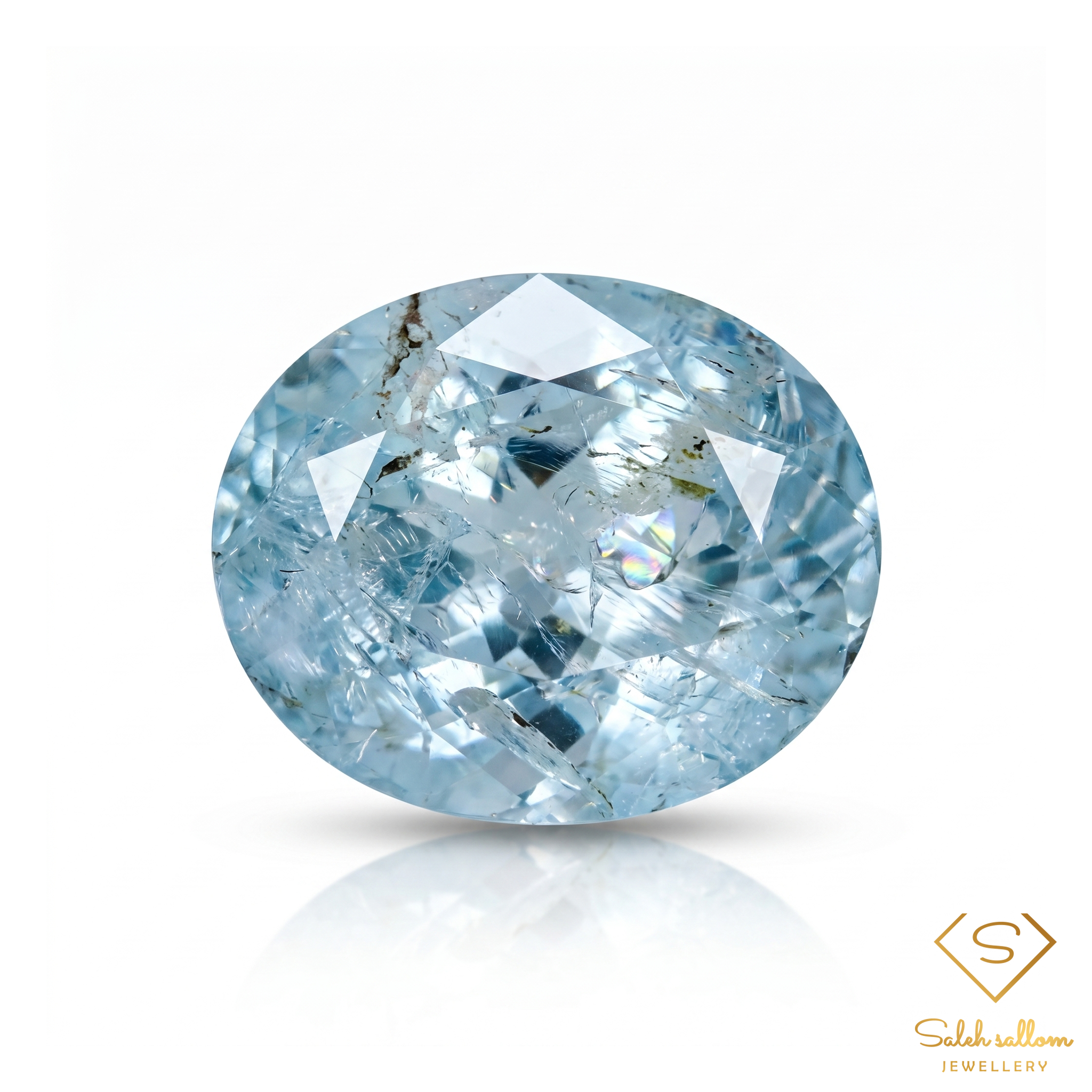 2.19 Ct Natural Unheated Aquamarine | Oval Cut Brazilian Aquamarine | Collector Grade Gemstone Main image