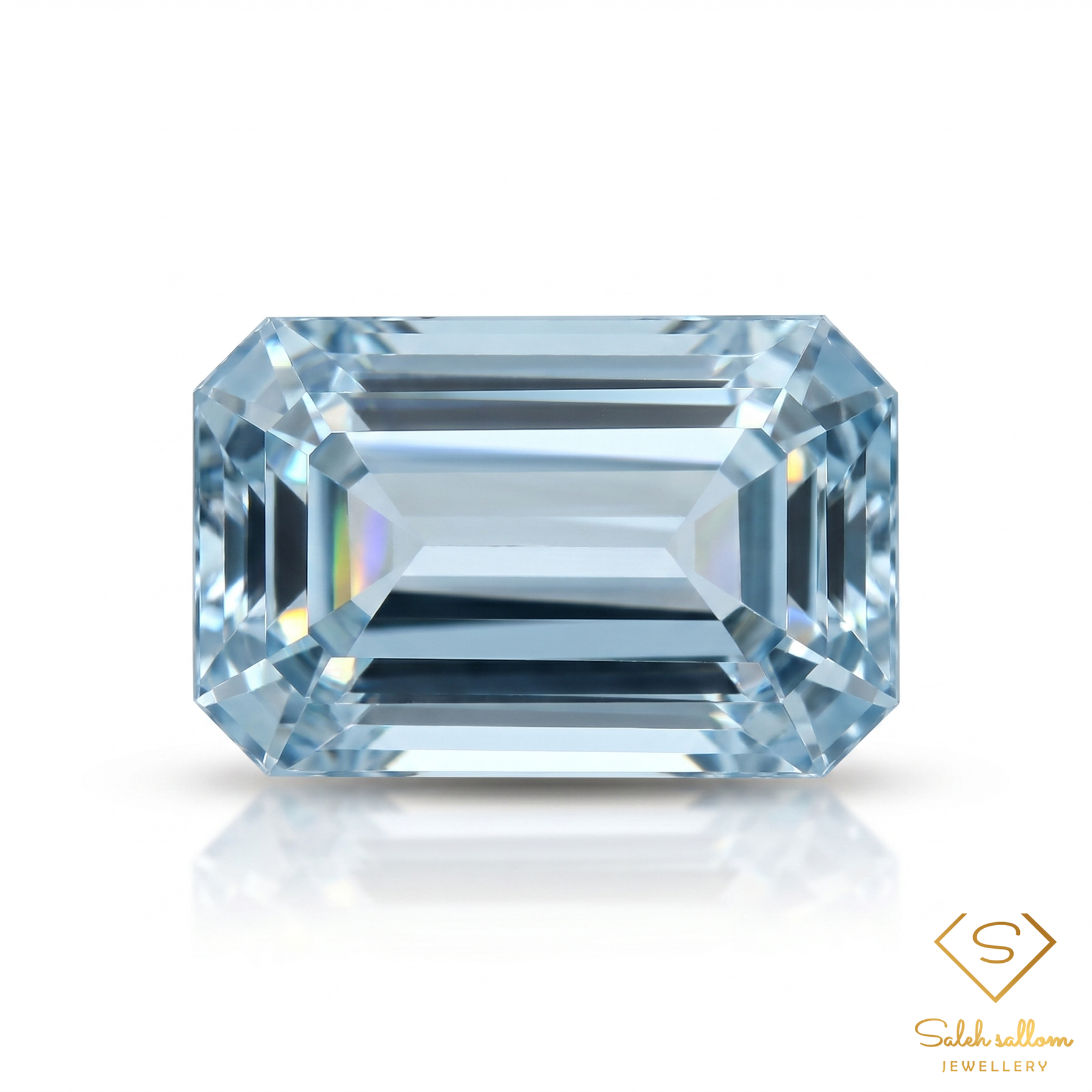 1.34 Ct Natural Unheated Aquamarine | Emerald Cut African Aquamarine | Precision Step-Cut Gemstone