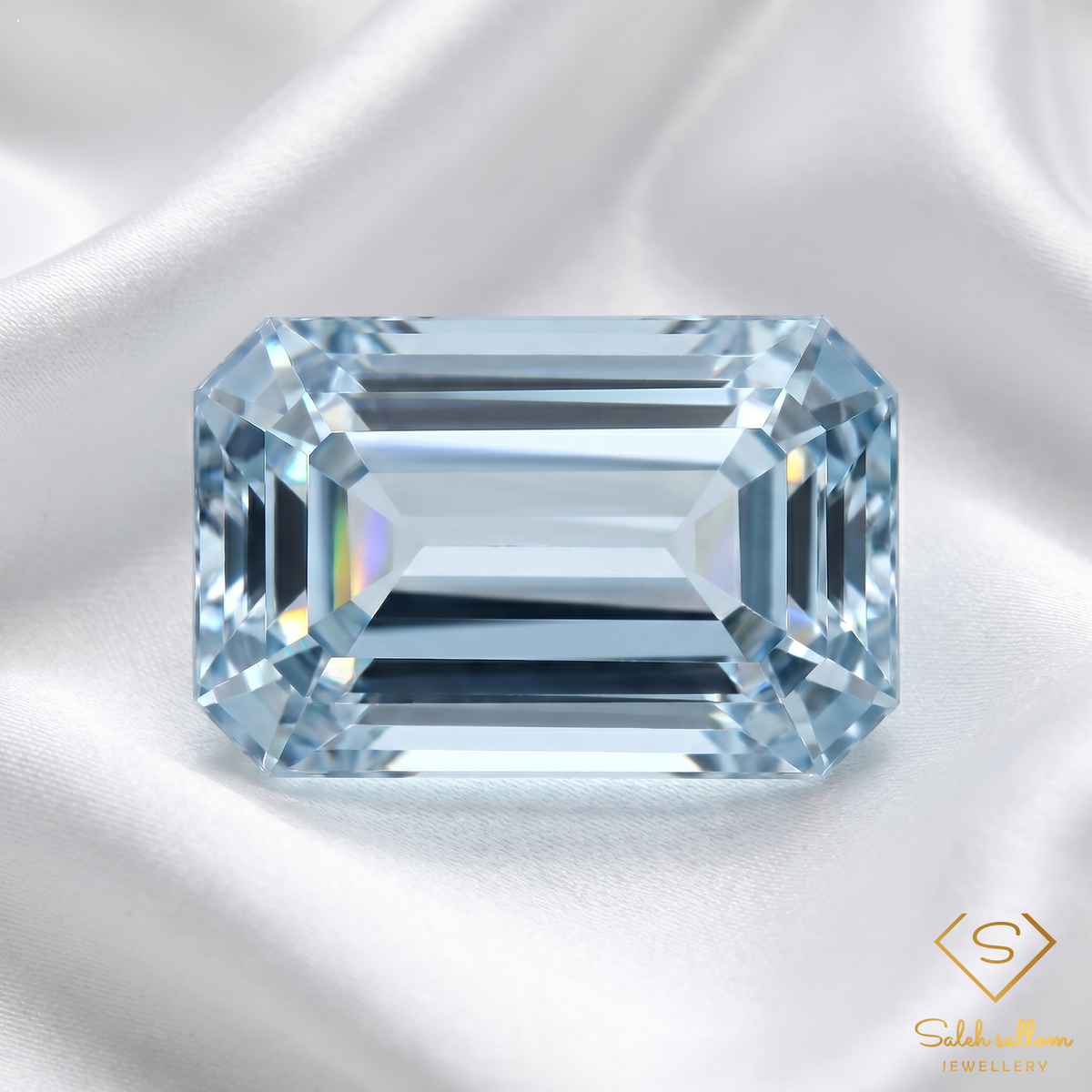 1.34 Ct Natural Unheated Aquamarine | Emerald Cut African Aquamarine | Precision Step-Cut Gemstone