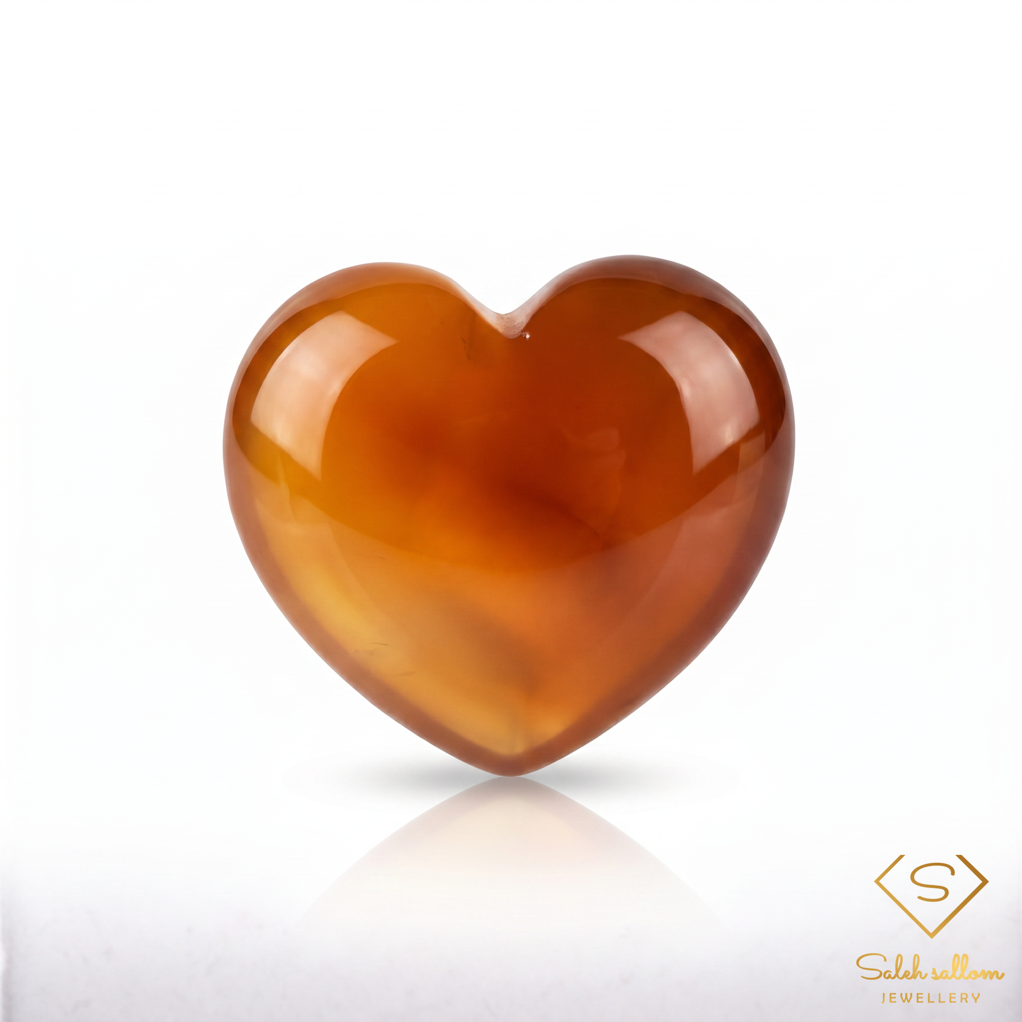 12.39 Ct Natural Chalcedony Heart Cabochon | Translucent Orange Chalcedony | Carved Collector Gemstone Main image