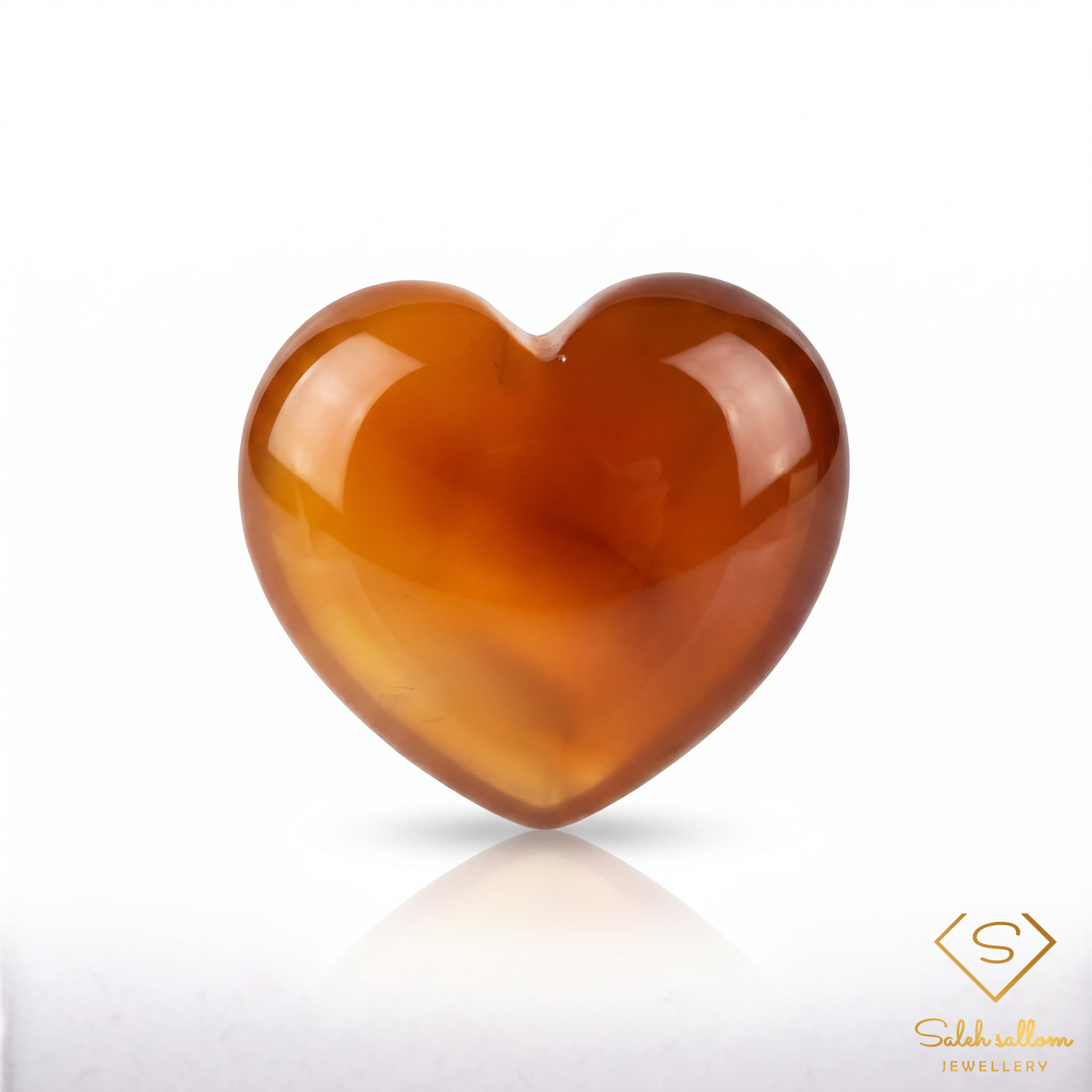 12.39 Ct Natural Chalcedony Heart Cabochon | Translucent Orange Chalcedony | Carved Collector Gemstone