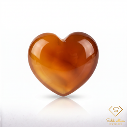 12.39 Ct Natural Chalcedony Heart Cabochon | Translucent Orange Chalcedony | Carved Collector Gemstone