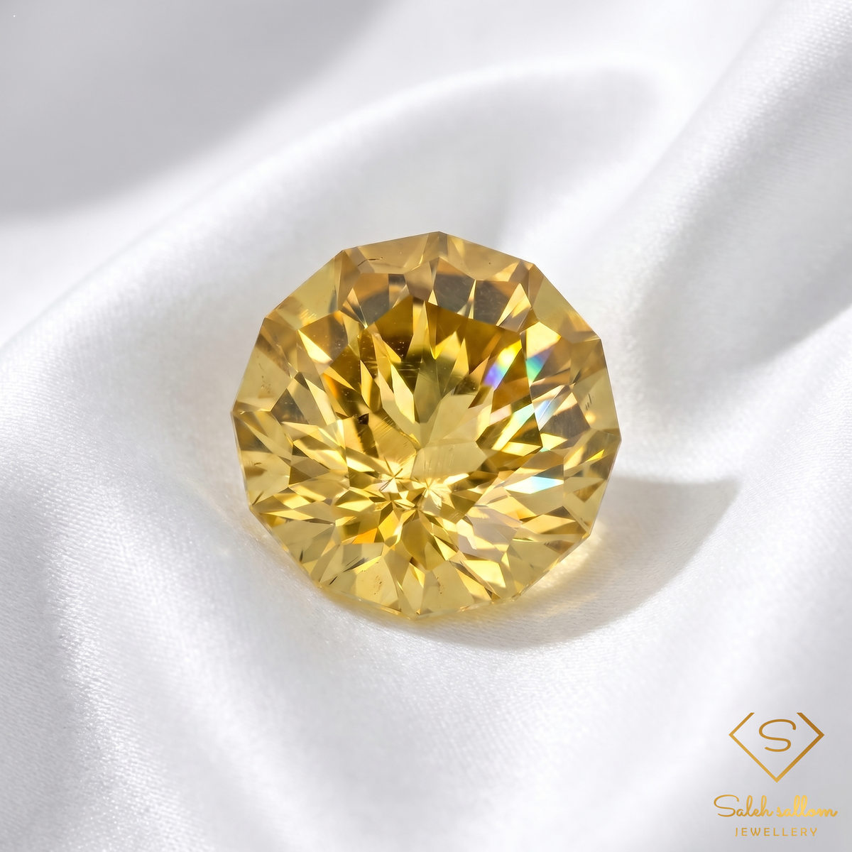 10.72 Ct Natural Greenish Yellow Quartz | Precision Custom Fantasy Cut | Brazilian Statement Gemstone