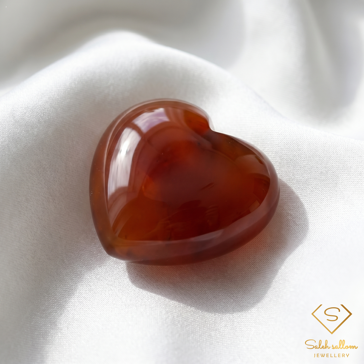 12.92 Ct Natural Chalcedony Heart Cabochon | Rich Reddish Orange Chalcedony | Collector & Jewelry Gemstone