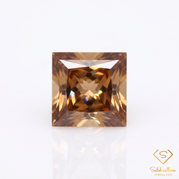 3.77 Ct Natural Champagne Topaz | Princess Cut Square Topaz | Brazilian Champagne Gemstone