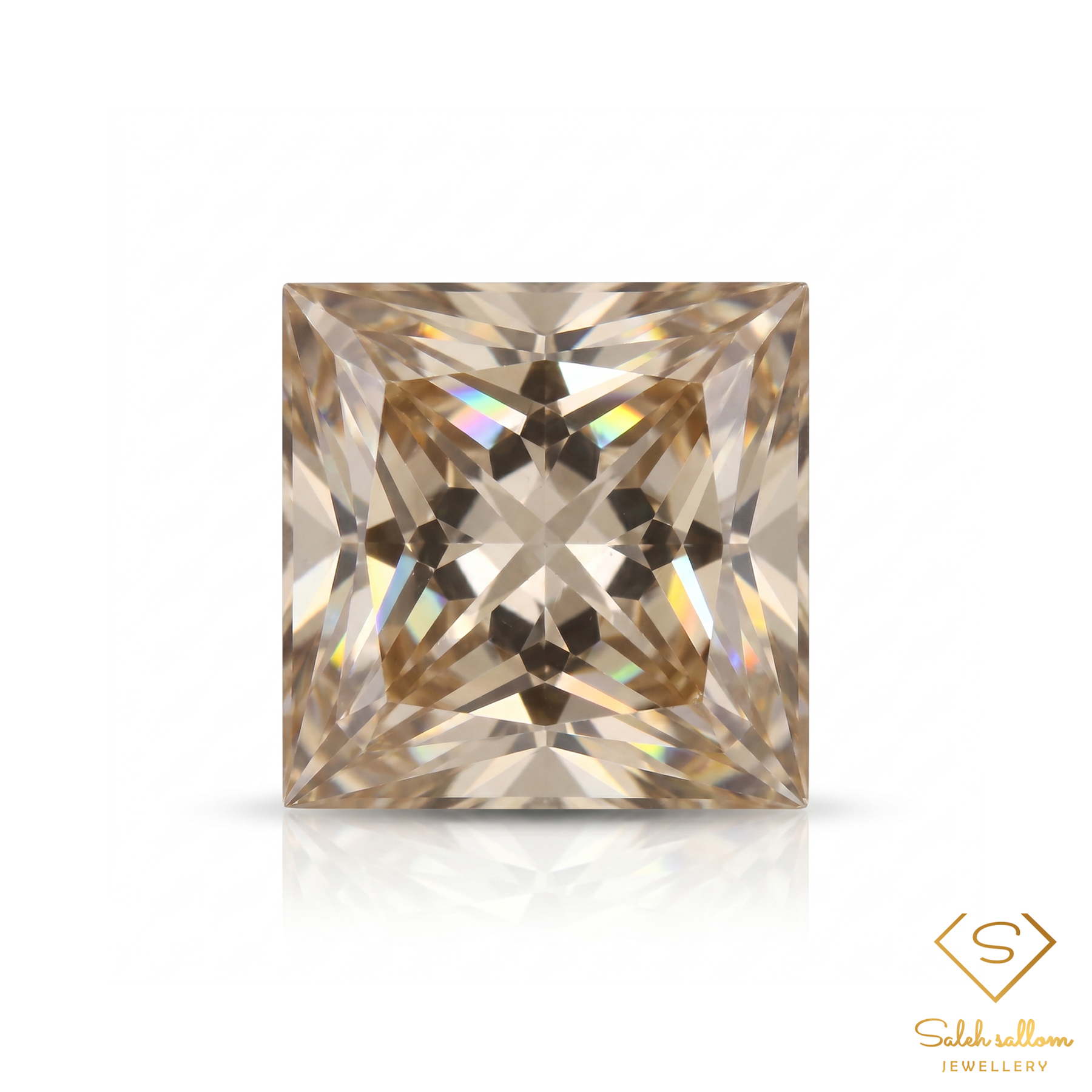 3.71 Ct Natural Champagne Topaz | Square Princess Cut Topaz | Brazilian Fine Gemstone