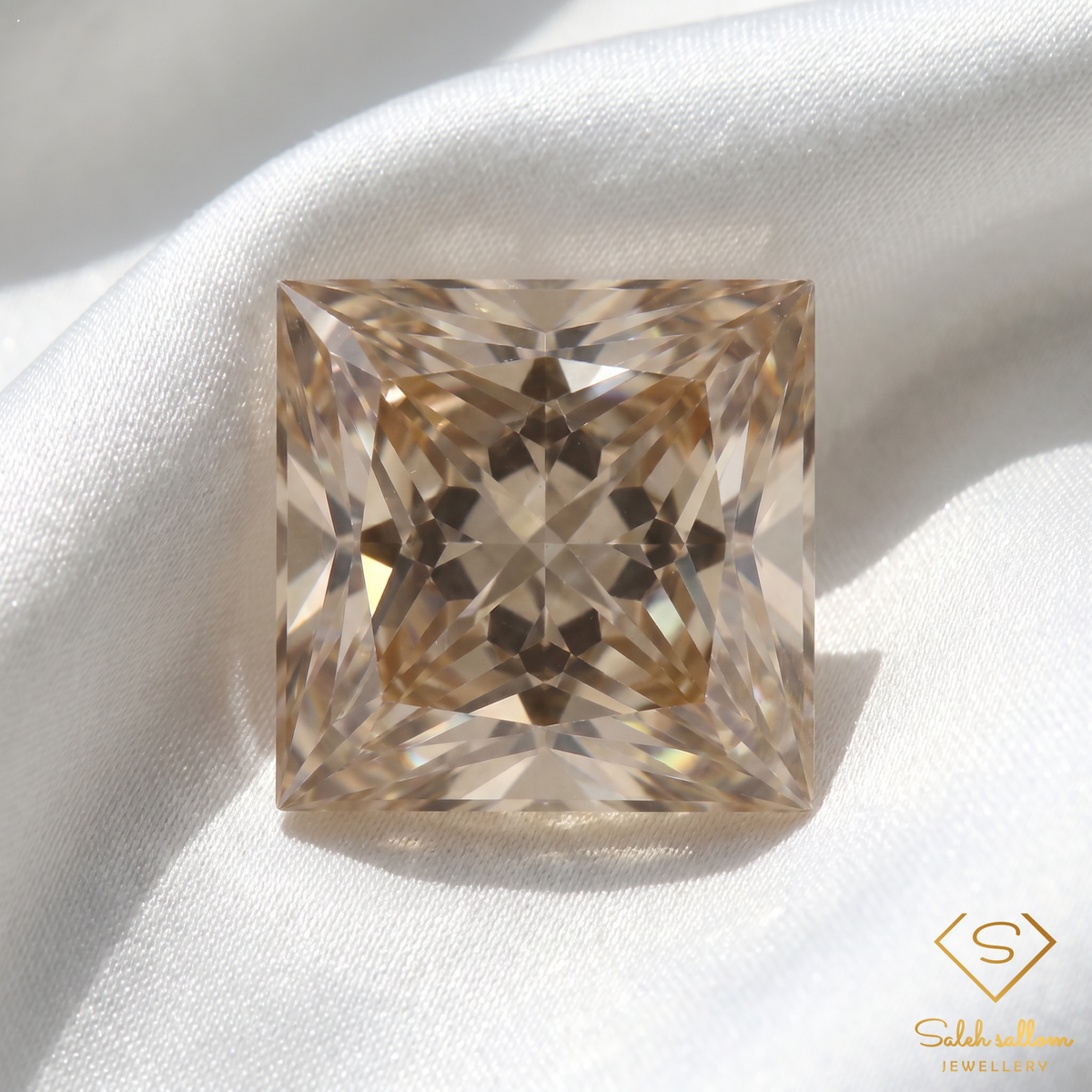 3.71 Ct Natural Champagne Topaz | Square Princess Cut Topaz | Brazilian Fine Gemstone