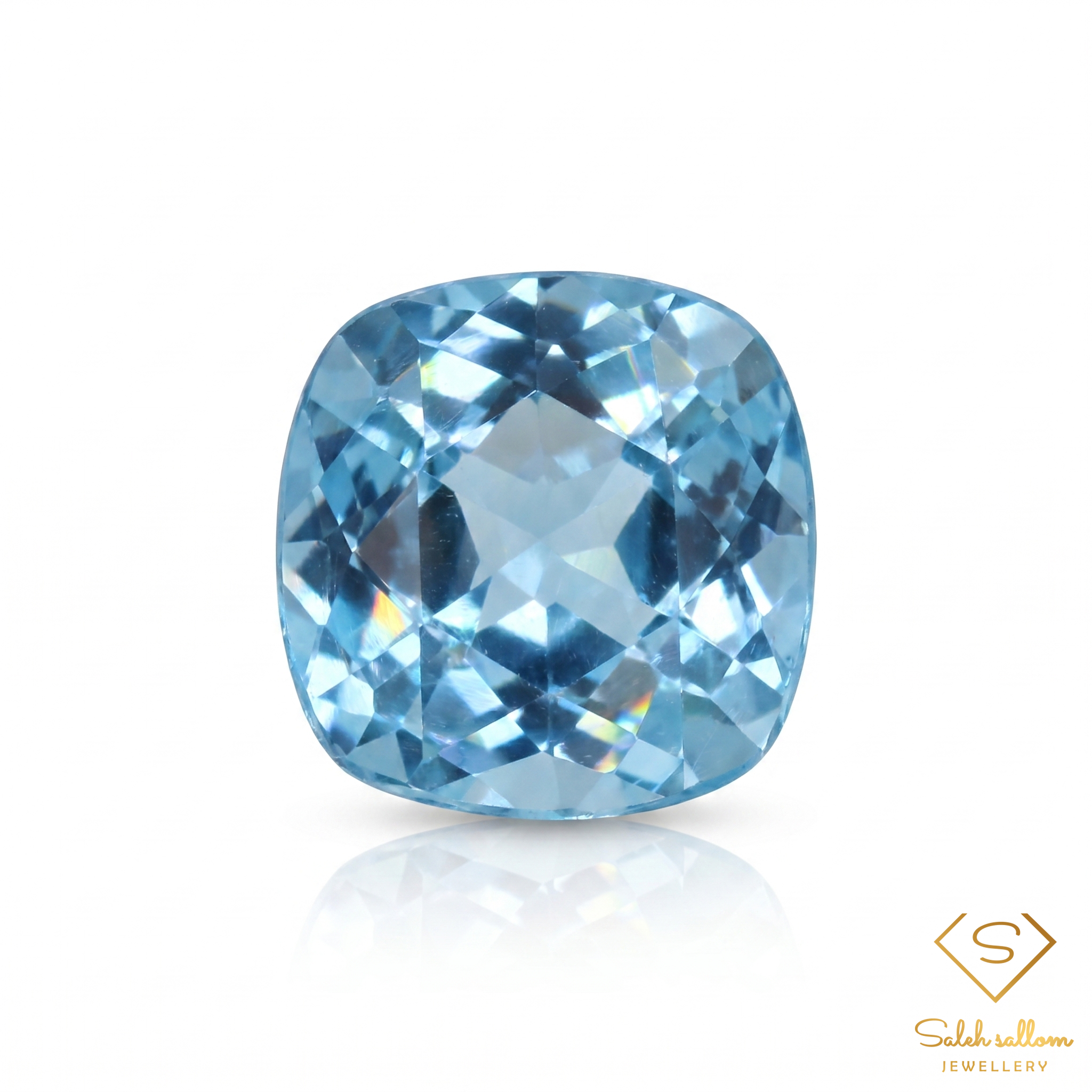 2.99 Ct Natural Swiss Blue Topaz | Cushion Cut Gemstone | Fine Brazilian Blue Topaz Main image