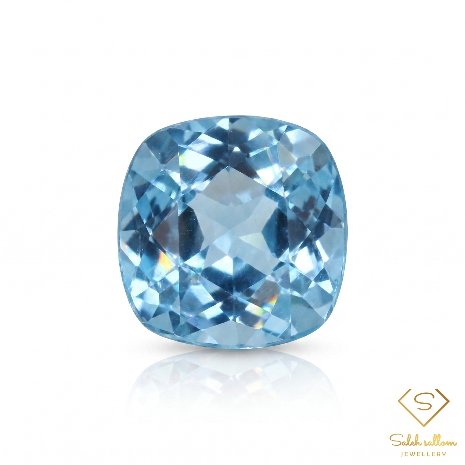 2.99 Ct Natural Swiss Blue Topaz | Cushion Cut Gemstone | Fine Brazilian Blue Topaz