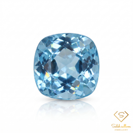 2.99 Ct Natural Swiss Blue Topaz | Cushion Cut Gemstone | Fine Brazilian Blue Topaz