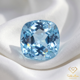 2.99 Ct Natural Swiss Blue Topaz | Cushion Cut Gemstone | Fine Brazilian Blue Topaz