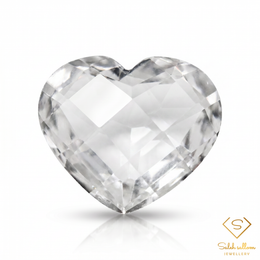 10.75 Ct Natural White Topaz | Heart Cut Gemstone | Brazilian Topaz for Fine Jewelry