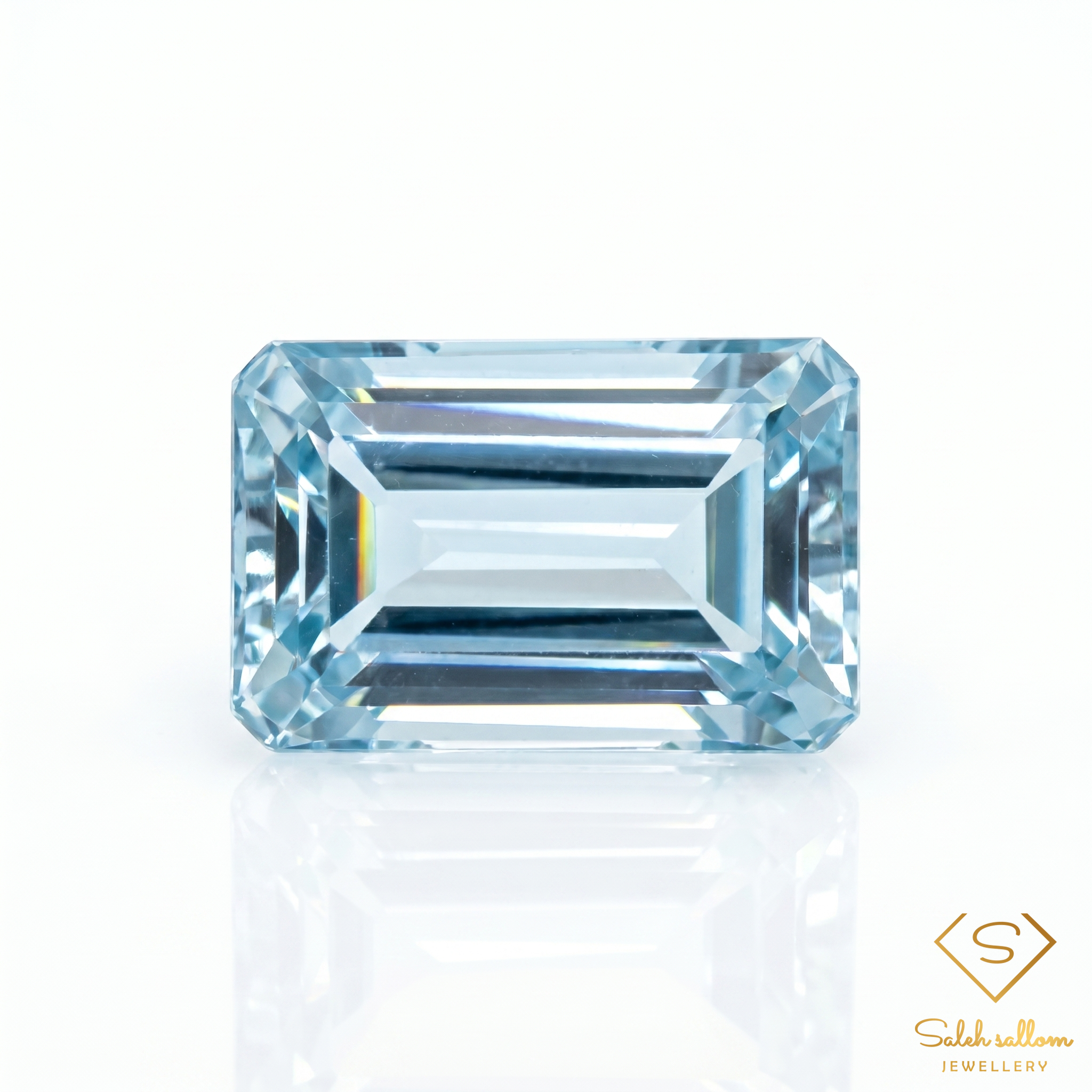 7.88 Ct Natural Swiss Blue Topaz | Emerald Cut Octagon Gemstone | Brazilian Blue Topaz Main image