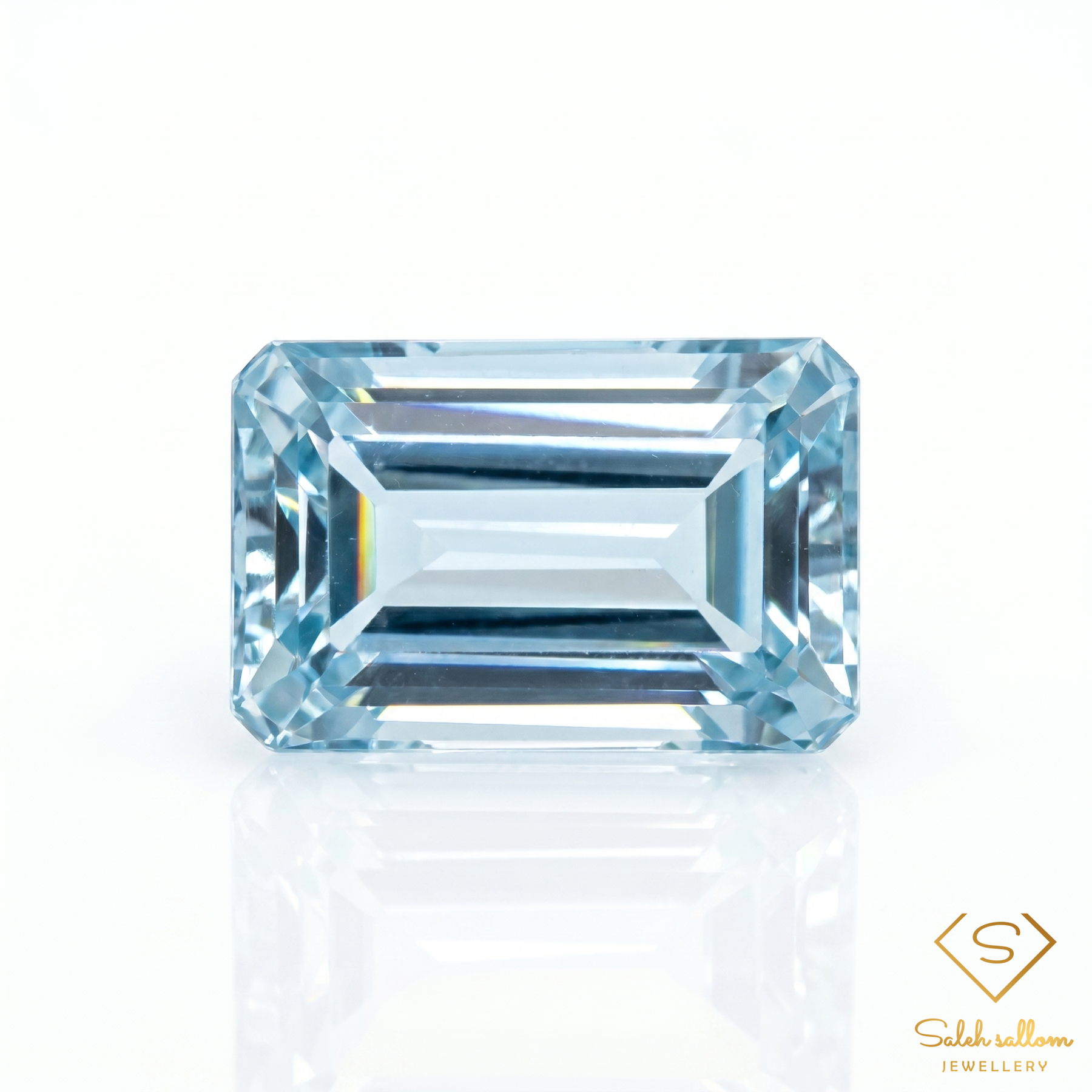 7.88 Ct Natural Swiss Blue Topaz | Emerald Cut Octagon Gemstone | Brazilian Blue Topaz