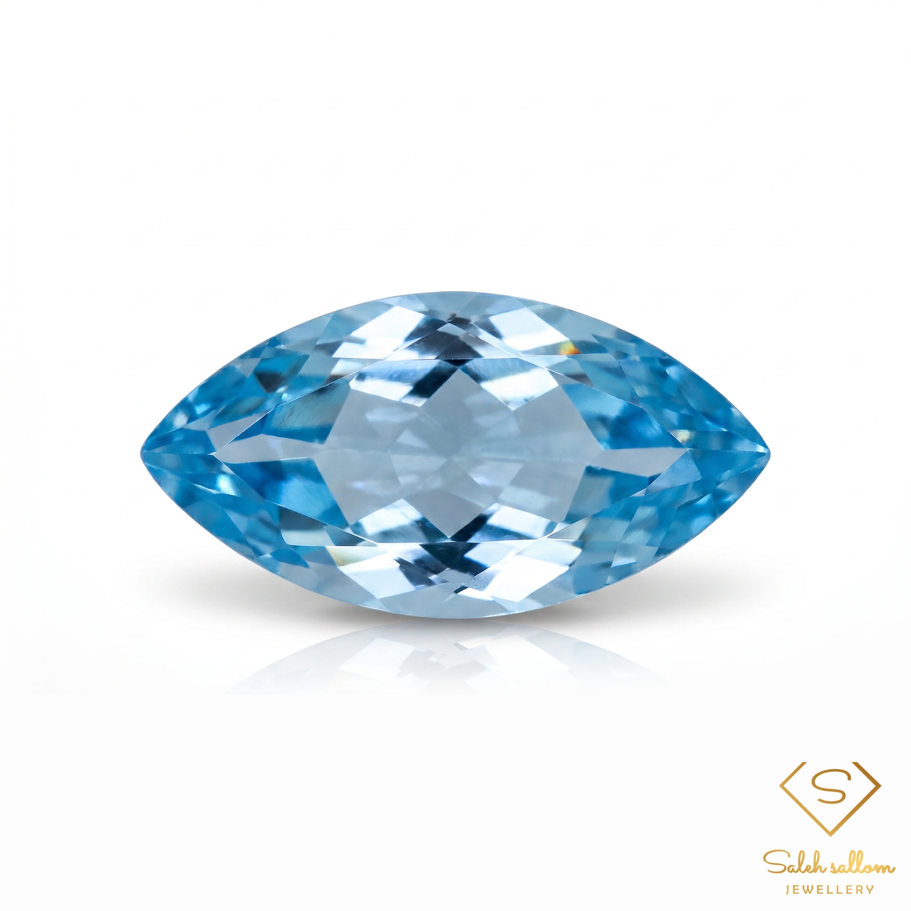 8.13 Ct Natural Swiss Blue Topaz | Marquise Cut Gemstone | Vibrant Brazilian Blue Topaz
