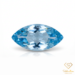 8.13 Ct Natural Swiss Blue Topaz | Marquise Cut Gemstone | Vibrant Brazilian Blue Topaz