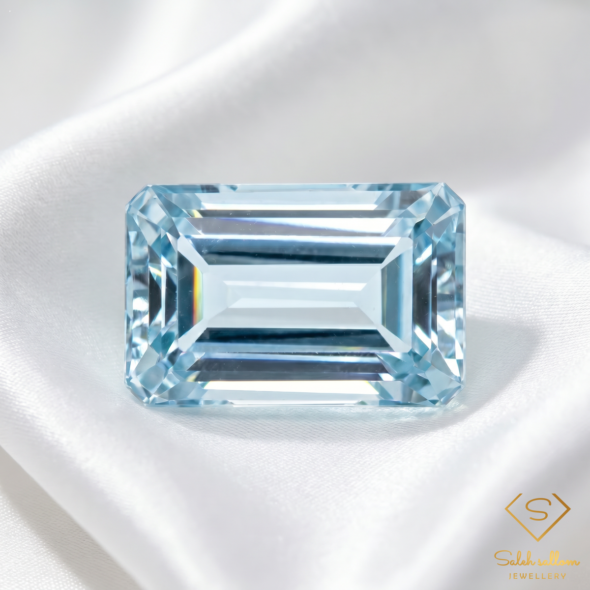 7.88 Ct Natural Swiss Blue Topaz | Emerald Cut Octagon Gemstone | Brazilian Blue Topaz
