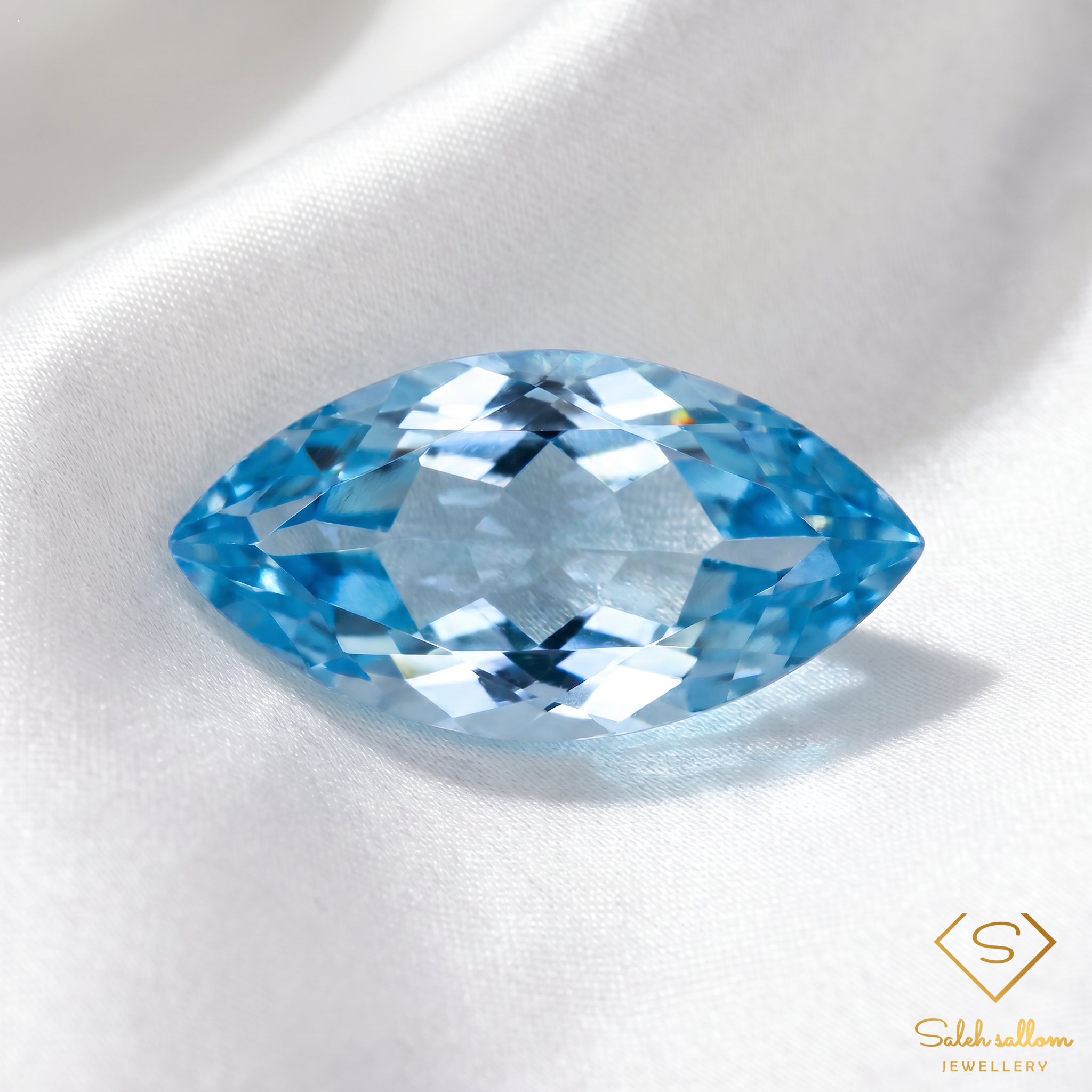 8.13 Ct Natural Swiss Blue Topaz | Marquise Cut Gemstone | Vibrant Brazilian Blue Topaz Secondary image