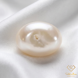 5.33 Ct Natural White Pearl | Freeform Cabochon Pearl | Myanmar Origin Pearl