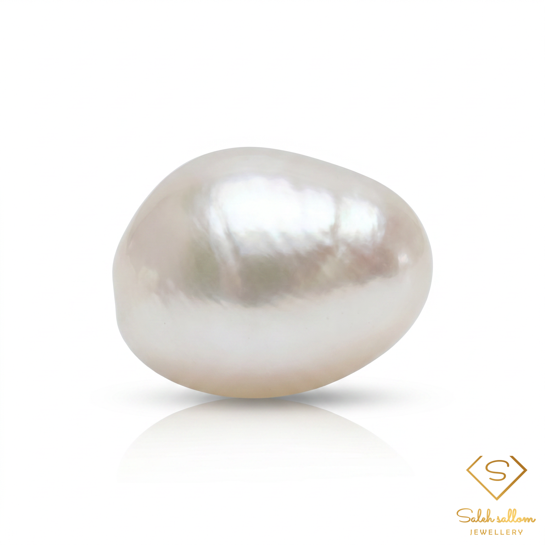 6.21 Ct Natural White Pearl | Freeform Cabochon Pearl | Myanmar Origin Pearl