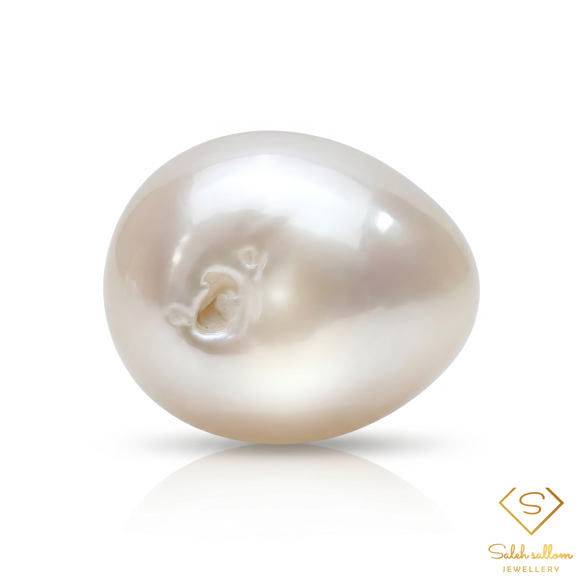 6.42 Ct Natural White Pearl | Freeform Cabochon Pearl | Myanmar Origin Pearl Main image