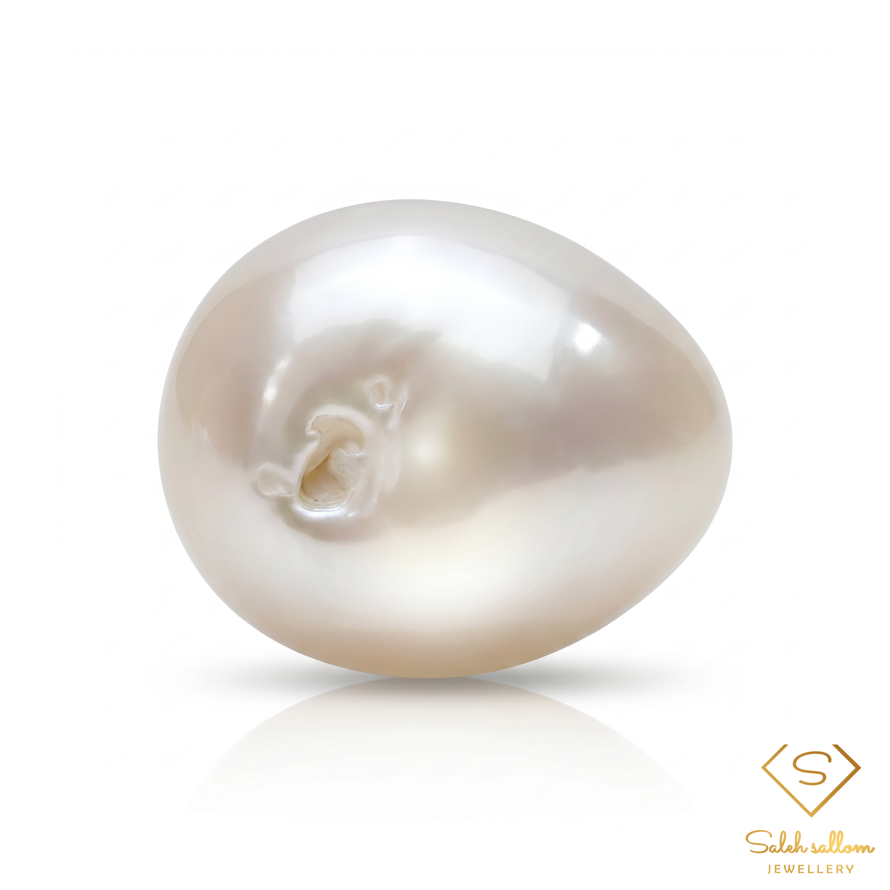 6.42 Ct Natural White Pearl | Freeform Cabochon Pearl | Myanmar Origin Pearl