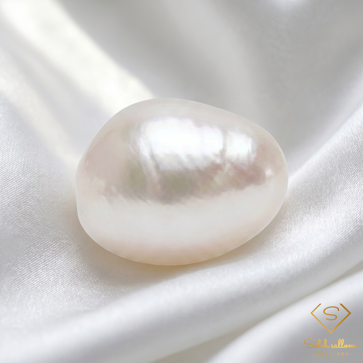 6.21 Ct Natural White Pearl | Freeform Cabochon Pearl | Myanmar Origin Pearl