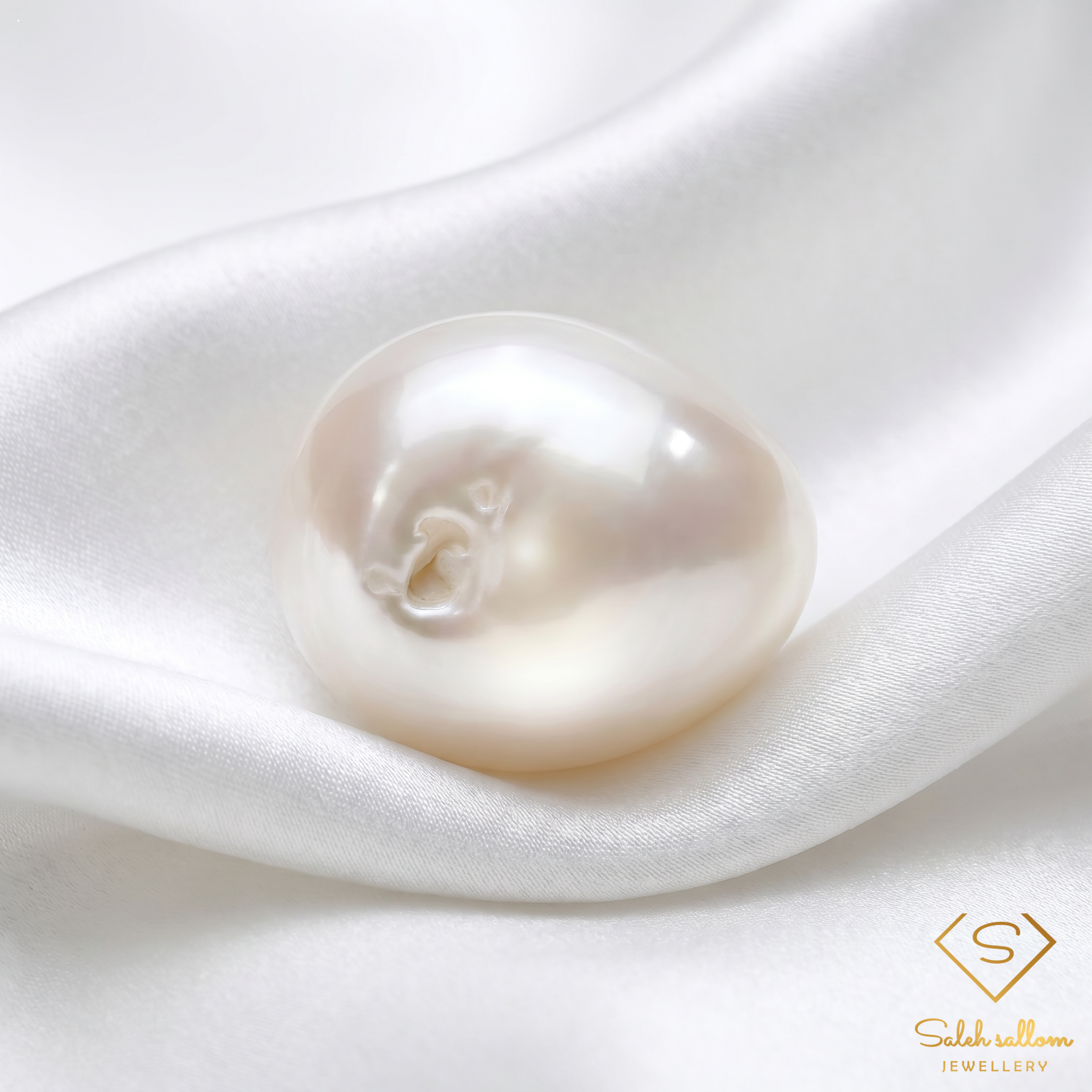 6.42 Ct Natural White Pearl | Freeform Cabochon Pearl | Myanmar Origin Pearl Secondary image