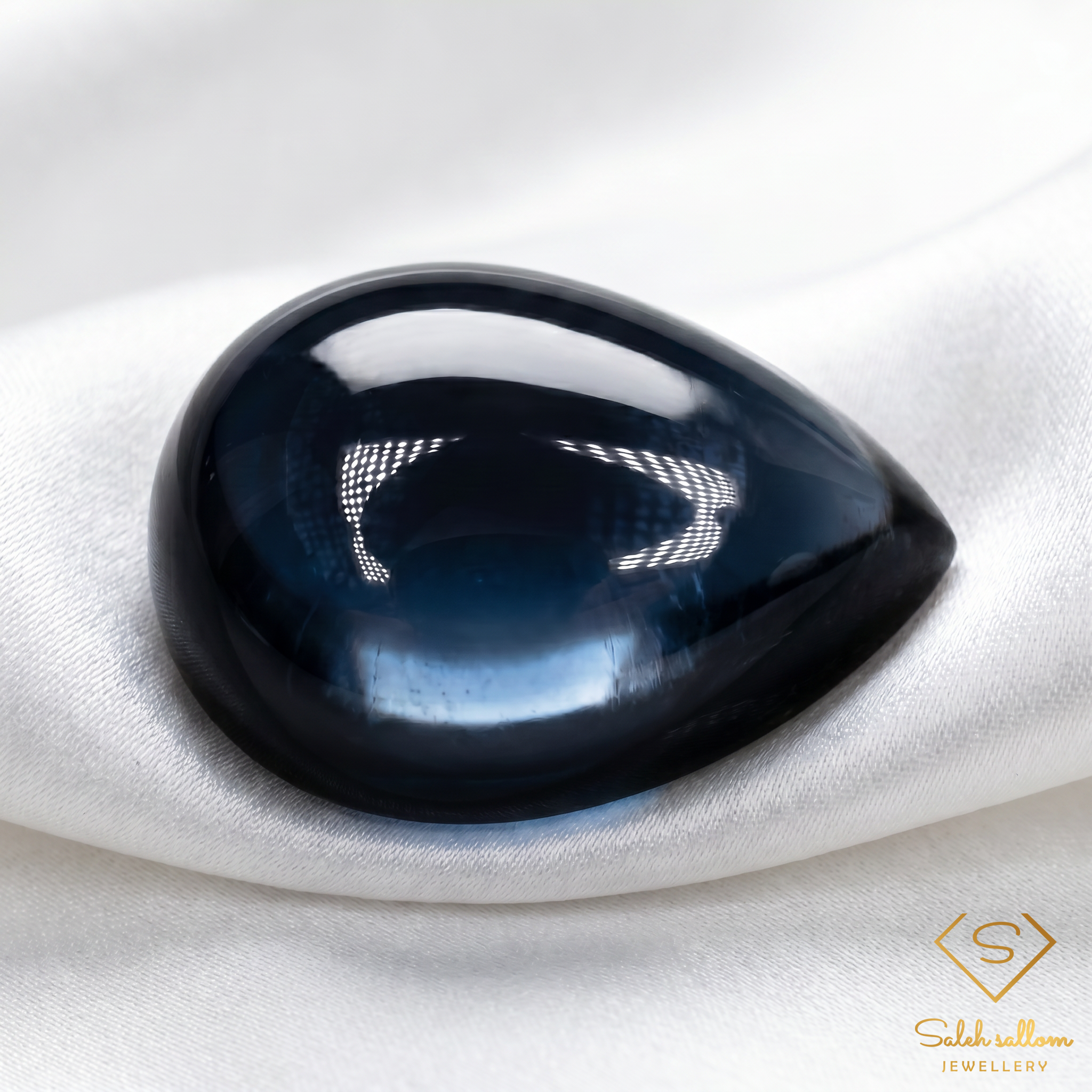 1.20 Ct Natural Blue Sapphire Cabochon | Pear Shape | Deep Royal Blue Gemstone Secondary image