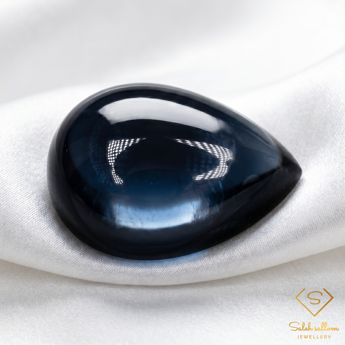 1.20 Ct Natural Blue Sapphire Cabochon | Pear Shape | Deep Royal Blue Gemstone