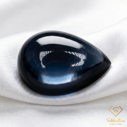 1.20 Ct Natural Blue Sapphire Cabochon | Pear Shape | Deep Royal Blue Gemstone