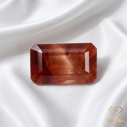 Natural Orange Andesine Feldspar | 3.80 Carat Octagon Cut | Rare African Andesine Gemstone