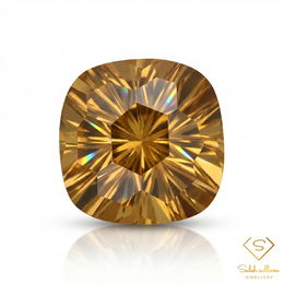 Natural Yellow Quartz | 10.63 Carat Cushion Cut | Brazilian Golden Quartz Gemstone