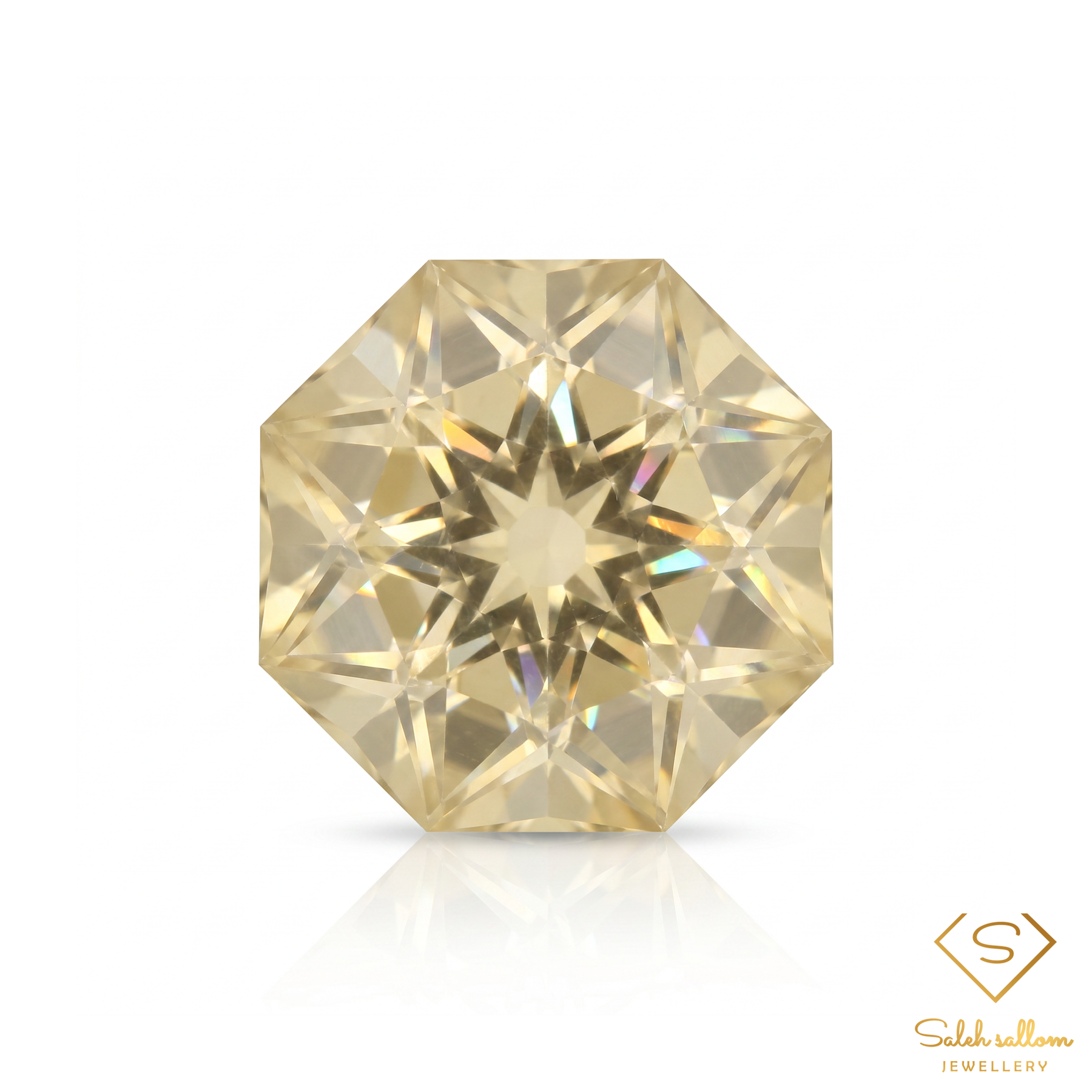 Natural Lemon Quartz | 14.11 Carat Precision Octagon Cut | Brazilian Lemon Quartz Gemstone