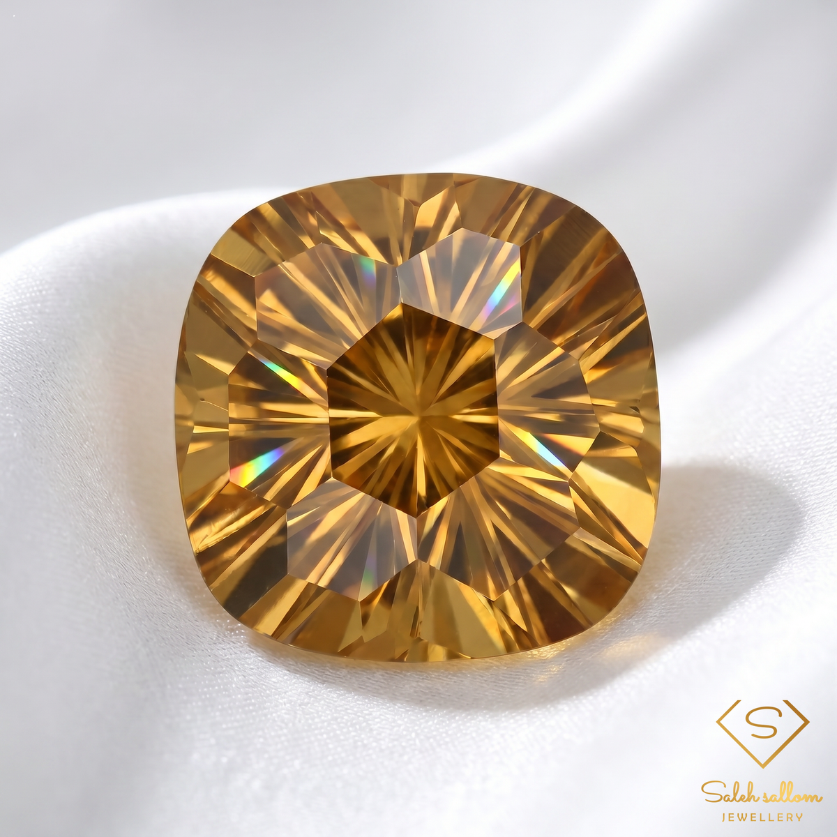 Natural Yellow Quartz Parcel | 10.63 Carat Total Weight | Matching Cushion-Cut Quartz Gemstones from Brazil (3 Pieces)