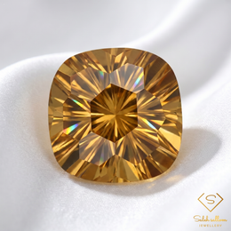 Natural Yellow Quartz Parcel | 10.63 Carat Total Weight | Matching Cushion-Cut Quartz Gemstones from Brazil (3 Pieces)