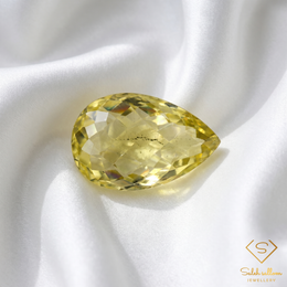 Natural Lemon Quartz | 14.63 Carat Pear Cut | Brazilian Lemon Quartz Gemstone