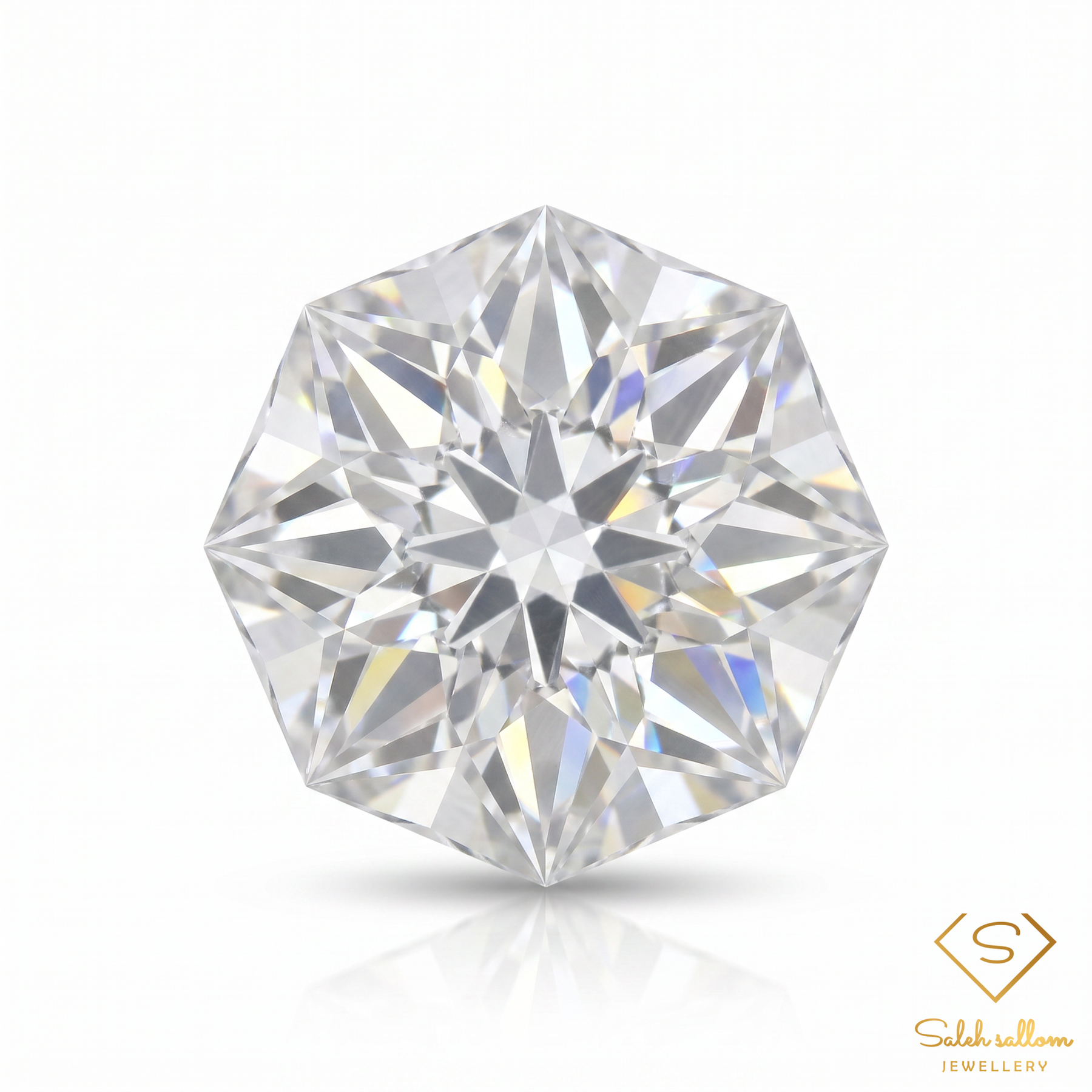 Natural White Quartz | 18.15 Carat Precision Octagon Star Cut | Brazilian White Quartz Gemstone