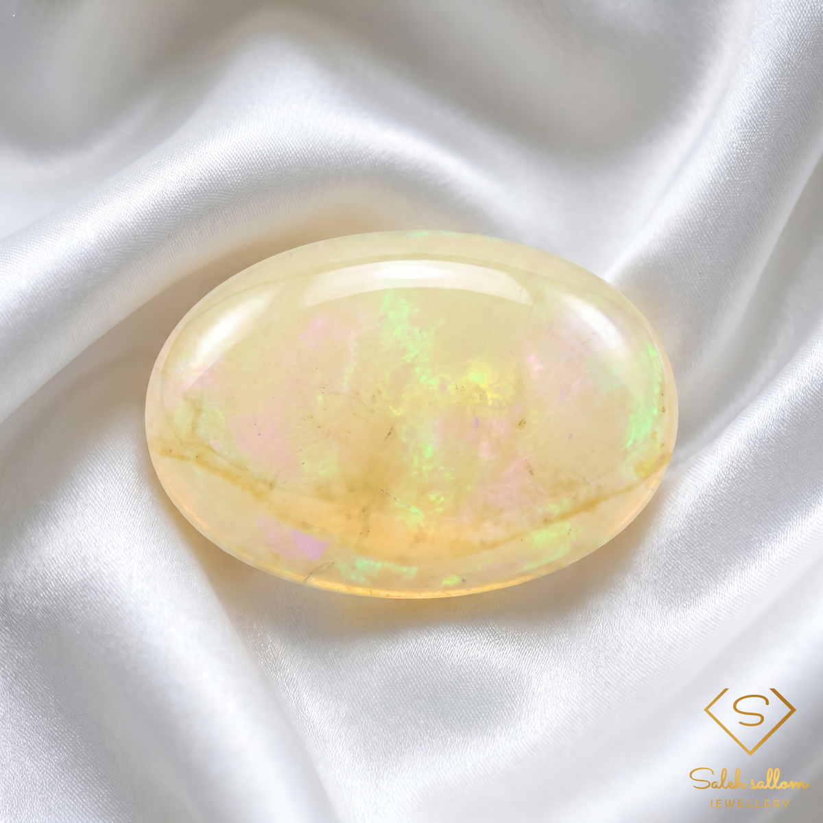 Natural Play-of-Color Crystal Opal | 1.50 Carat Oval Cabochon | Ethiopian Opal Gemstone