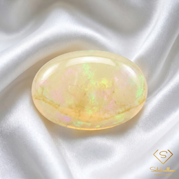 Natural Play-of-Color Crystal Opal | 1.50 Carat Oval Cabochon | Ethiopian Opal Gemstone