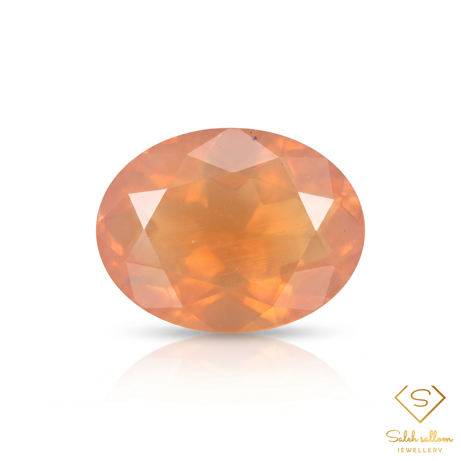 Natural Mexican Fire Opal | 3.31 Carat Oval Faceted Gemstone | Vibrant Orange Fire Opal
