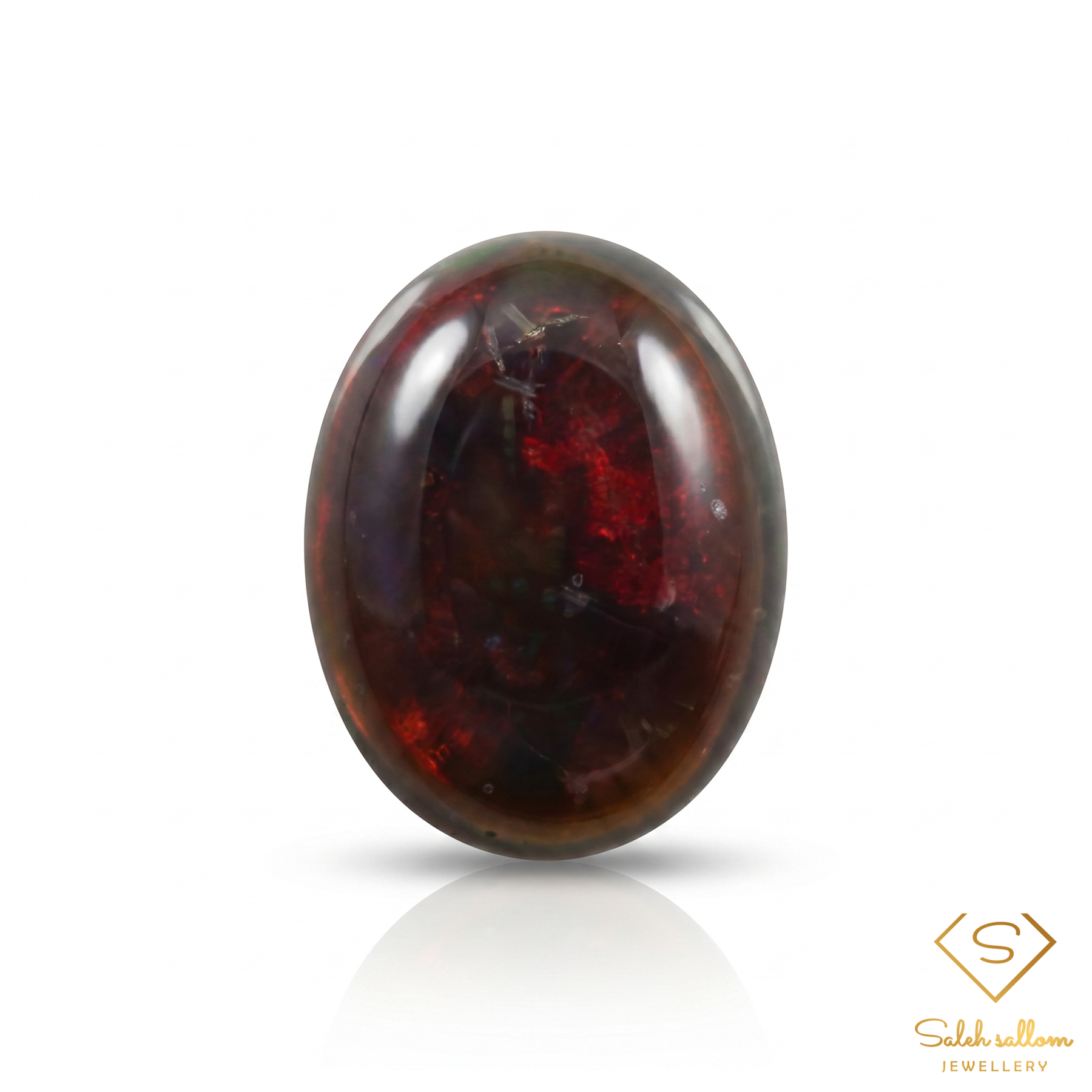 Natural Black Opal | 0.97 Carat Floral Flash Play-of-Color Crystal Opal | Oval Cabochon Gemstone