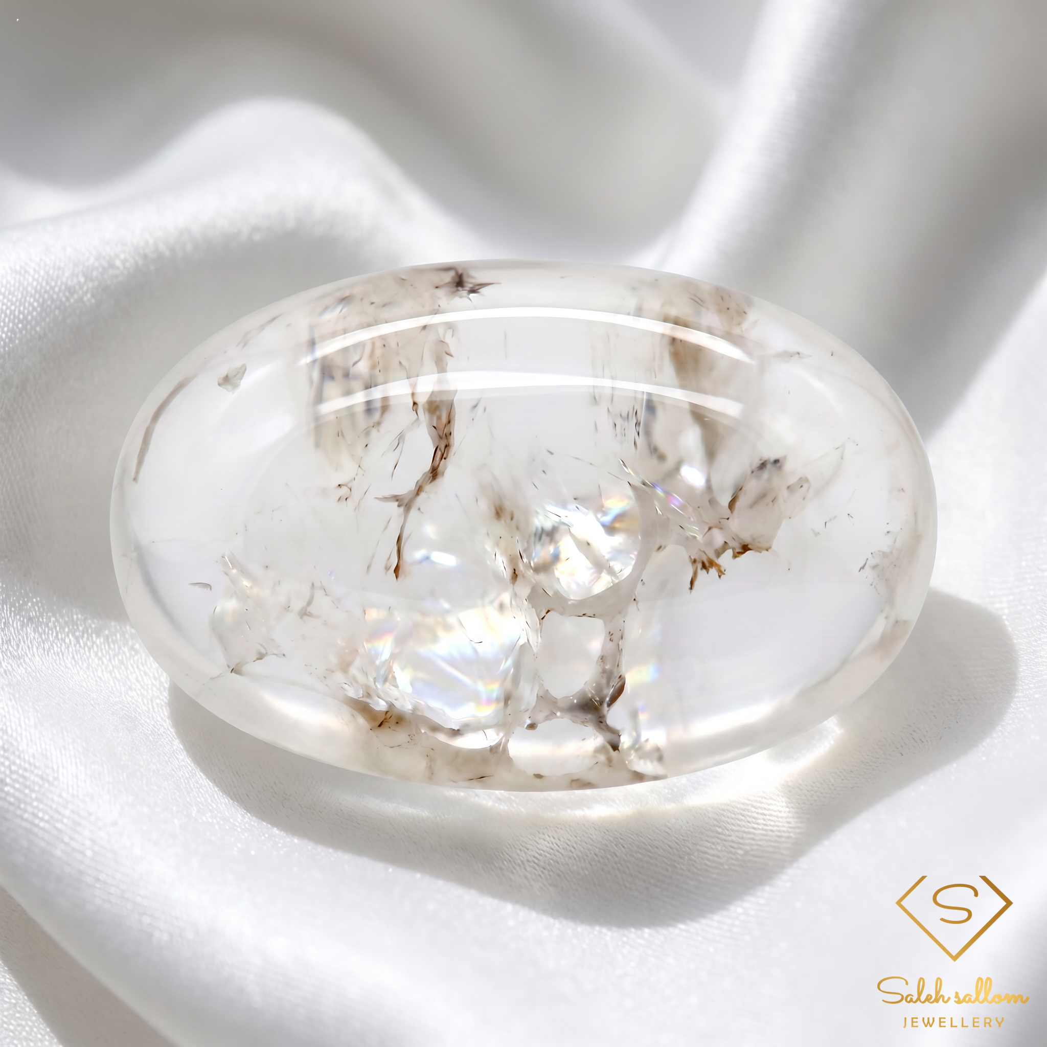 Natural White Hyalite Opal (UV Reactive) | 5.77 Carat Oval Cabochon | Rare Mexican Opal Secondary image