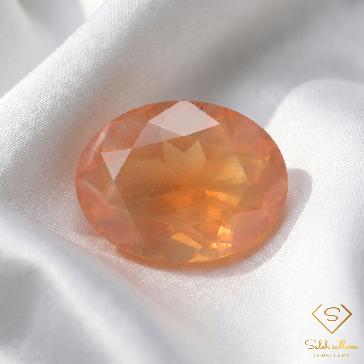 Natural Mexican Fire Opal | 3.31 Carat Oval Faceted Gemstone | Vibrant Orange Fire Opal