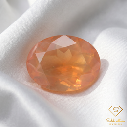 Natural Mexican Fire Opal | 3.31 Carat Oval Faceted Gemstone | Vibrant Orange Fire Opal