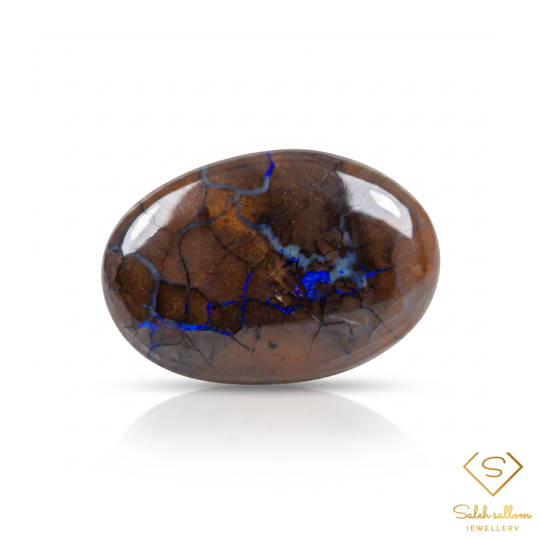 Natural Australian Winton Matrix Boulder Opal | 39.93 Carat Rectangle Cabochon | Electric Blue Vein Collector Gemstone