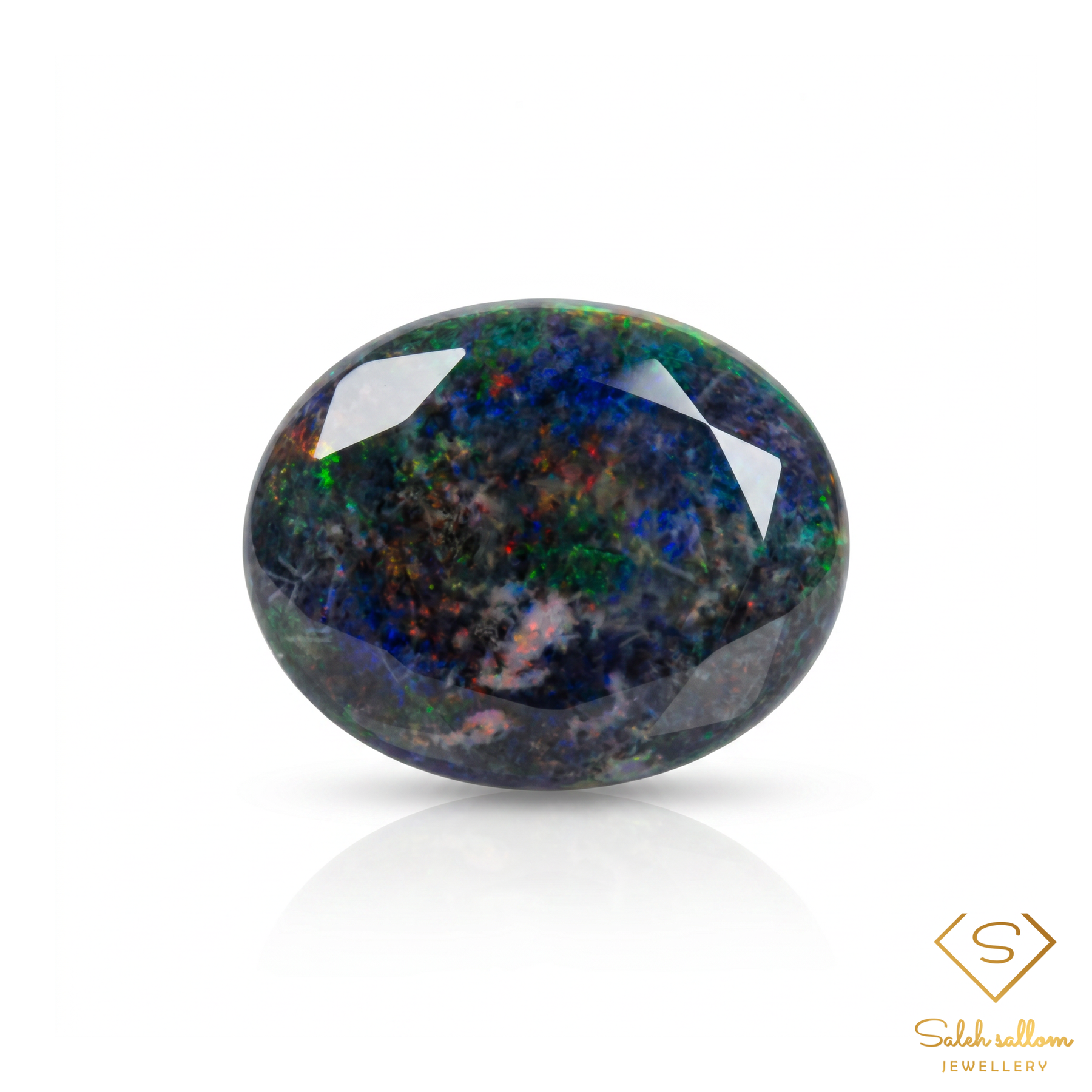 Natural Andamooka Matrix Opal | 2.04 Carat Oval Cabochon | Treated Australian Play-of-Color Opal Gemstone