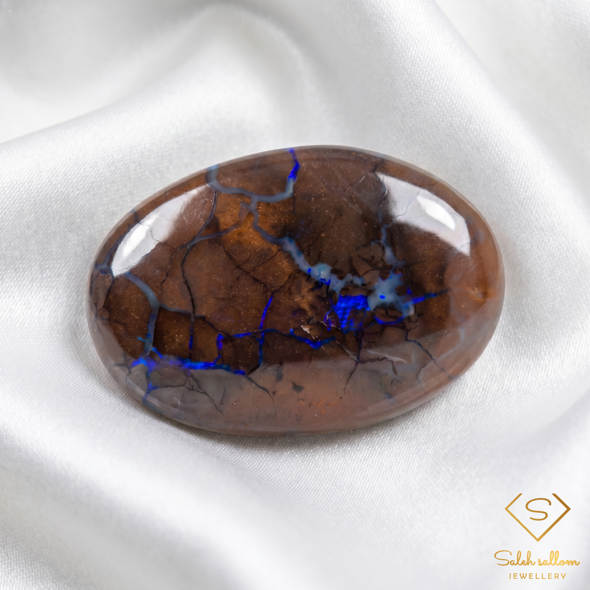 Natural Australian Winton Matrix Boulder Opal | 39.93 Carat Rectangle Cabochon | Electric Blue Vein Collector Gemstone Secondary image